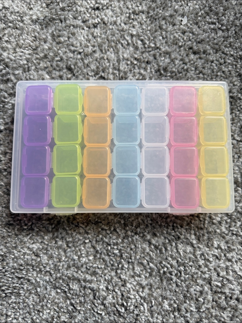 Multi-Color 28 Compartment Plastic Storage Organizer Box